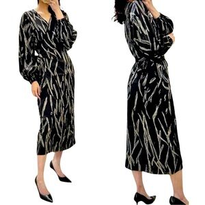 NWOT DIARRABLU Satu Scribble Printed V Neck Wrap Dress | Sz 3X